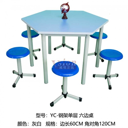YC-鋼架單層-六邊桌