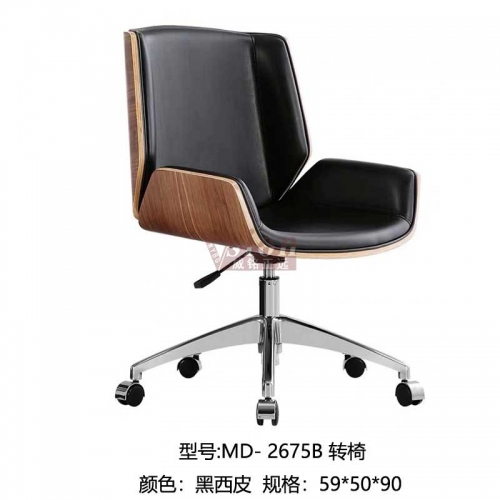 MD-2675B-轉椅-黑西皮